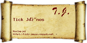 Tick János névjegykártya
